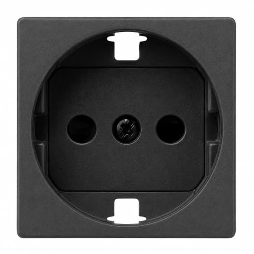 CABLEPELADO Tapa para base enchufe Schuko Simon 27 | Tapa con dispositivo de seguridad para la base de enchufe schuko | 2700041-038 | 45x45 mm | 1 elemento | Acabado Grafito | Simon 27
