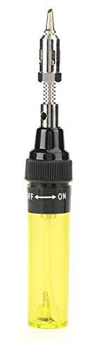 Saldatore a gas, saldatore a torcia a gas butano a batteria senza saldatura Realizzato in plastica e metallo(Giallo)