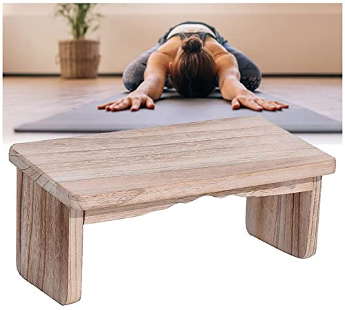 Samnuerly Meditationshocker Kniebank, Meditationshocker Holz, tragbare Meditationsbank, ergonomisch rot Geeignete kniende Meditationsbank für Zazen-Yoga-Meditation (Farbe: Holzfarbe)