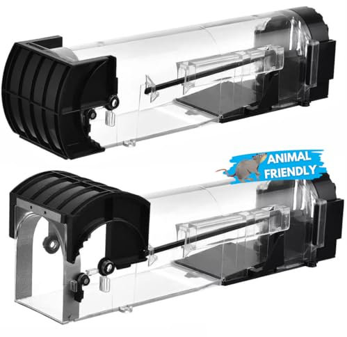 2 Pack Humane Mouse Traps - No Kill Live Mice Traps for Indoor & Outdoor Use, Pet & Child Safe, Upgraded Sensitive Trigger, Quick & Effective Rodent Control