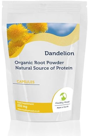 Dandelion Root Powder 250mg Natural Source of Protein Vitamins 90 Capsules