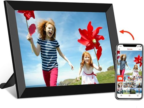 HDeye 10.1 Zoll WiFi Digitaler Fotorahmen, 1280x800 IPS Touchscreen, 32GB Speicher, Auto-Rotate, Wandmontage, einfache Einrichtung Fotos & Videos sofort über die Frameo App