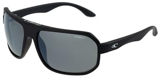 O'Neill ONS-9028 2.0 - Gafas de sol para hombre, 104P, negro mate, blanco/humo con destello plateado, Black