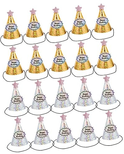 Toyvian 20stücke Kindergeburtstag Partyhüte Und Adorable Geburtstagsmützen Für Mädchen Und Jungen Dekoration Für Kinderfeiern Feste Und Jubiläen