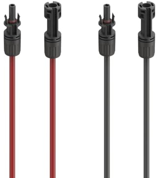 Hama Solarkabel 4mm² Verlängerung 1,5m, 2er Set, IP65 | MC4 Kabel rot u. schwarz, kompatibel mit allen Solaranlagen und Balkonkraftwerk, sicher, flexibel