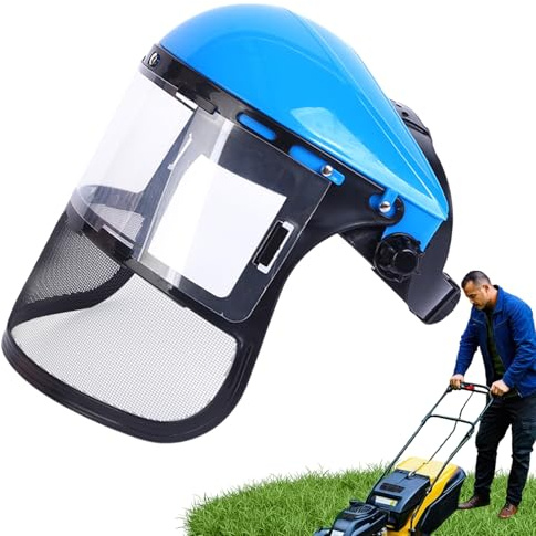 JIEBWCHA Visières de sécurité en maille, 33,5 x 33,5 x 20 cm, visière de protection de travail, maille fil SHIELD face de sécurité, visière débroussailleuse pour jardin, menuiserie et coupe bois