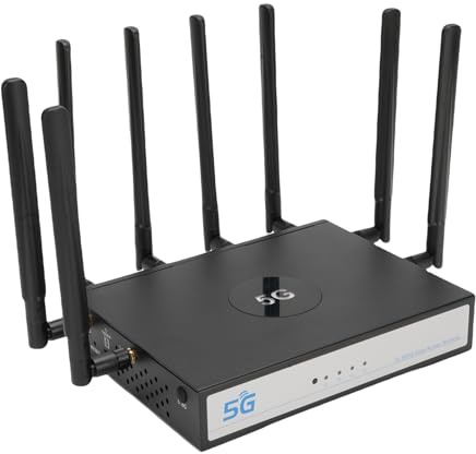 Yunseity WiFi 6 NR SA NSA CPE Router Antena Diseño Avanzado 5G Conectividad de Red Móvil Hierro Negro (Enchufe de la UE)