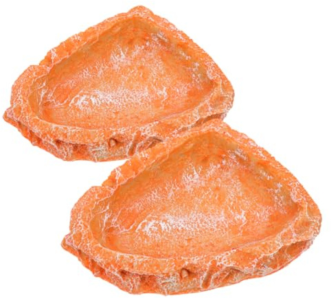 FONDOTIN Cuenco para Alimentación y Agua para Reptiles, Comedero de Resina Resistente, Tamaño Mediano, Color Rojo, Adecuado para Terrarios y Tortugas, Lagartos y Serpientes