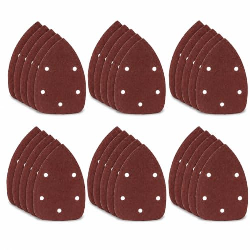 30 Piezas de Papel de lija Para Lijadora de Detalles de Ratón, Hojas de Lija para Lijadora Vibratoria Multischleifer, Triángulos de Molienda Papel de Lija para Lijar y Pulir,Grano 40 60 80 120 180 240