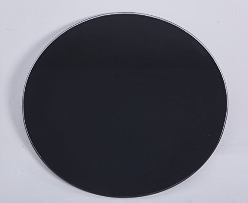 Euro Tische Glasplatte für Kaminofen und Tischplatte in Ø40cm Schutzplatte mit 6mm ESG Sicherheitsglas, Funkenschutzplatte, Glasboden für Kamin (Schwarz)