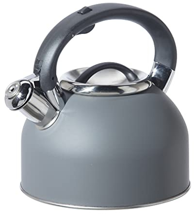 OGGI Tea Kettle for Stove Top - 64oz / 1.9lt, Stainless Steel with Loud Whistle, Ideal Hot Water Kettle and Water Boiler - Gray