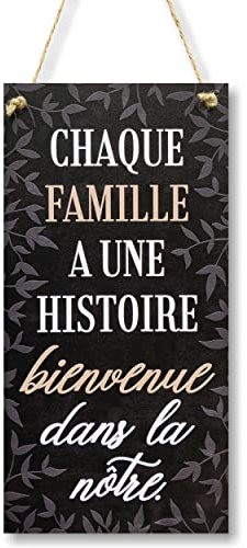 CARISPIBET Chaque famille a une histoire ! Enseignes pour la maison plaques de décoration signes décoratives pour la cuisine 30 x 15 cm