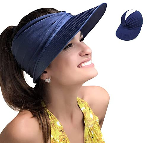 YAMEE Sonnenhut Damen Sommerhut Strandhut,Visor Cap Damen Strandvisor Damenvisor Sonnenvisor für Tennis/Golf/Strand,UV-Schutz
