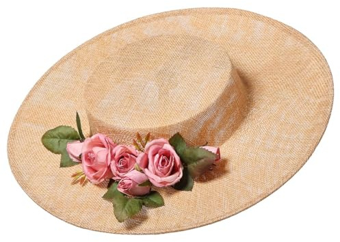 COSDREAMER Chapeau Victorien pour Femmes et Filles - Chapeau Plat Vintage à Fleurs