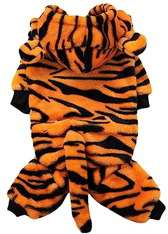 Disfraz de Gato Tigre de Halloween para Accesorios de Cosplay de Mascotas - Juego de Disfraz de Dinosaurio para Gatos y Perros pequeños y medianos,Tigre, Suministros para Fiestas de Halloween