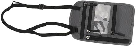 VGEBY Reisepasshülle, Umhängebrieftasche aus Nylon, Diebstahlsicher, Wasserdicht, Mehrlagiges Design, Reise Umhängebrieftasche für Männer und Frauen (Dunkelgrau)