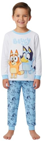 Bluey Pyjamas för barn pojkar flickor bingo pjs långärmad unisex natt premium 100 % bomull lounge-set, Blå, 4-5 år