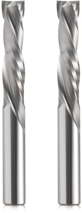 EU_HOZLY Spiralfräser Up&Down Compression Bit 8mm Schnittdurchmesser, 8mm Schaft, 35 mm Schnittlänge CNC-Schaftfräser für Holzschnitzerei, Gravur, 2St
