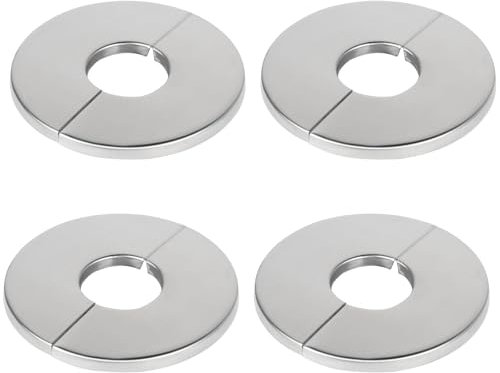 DBREAKS Set of 4 Heating Pipe Rosette Cover Split Collar, Stainless Steel for Taps and Radiator Pipe (23 cm)
