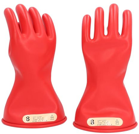 Pyhodi Isolierhandschuhe für Hochspannungs-Elektroarbeiten, 1,8 Mm Dicke Schutzhandschuhe, Schnittfest, 2,5 KV, Rote Gummi-Isolierhandbekleidung für Linienarbeiter, Elektriker,
