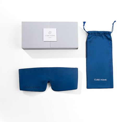CUBE HOME Bambu Bliss ögonmask – 100 % bambufiberfyllning, ultramjuk, silkig, andningsbar, allergivänlig, vadderad mörkläggning sovmask för vilsamma nätter, resor och känslig hud
