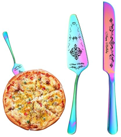 Paletta per torta in acciaio inox, set di servizio per torta, posate di servizio, set di servizio per torta, taglierina e set di pala per torta - elegante e bella spatola per torta collo