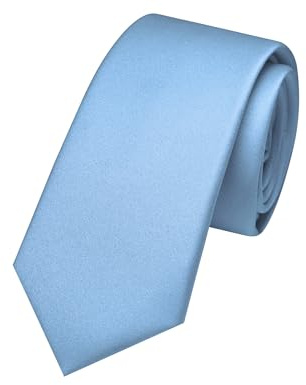 JEMYGINS 2.4 Baby Blue Skinny Slim Tie Mens Necktie for Wedding Party(1)
