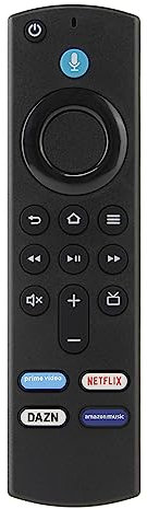 Télécommande à Commande vocale for Amazon Alexa Fire TV Stick 3r Gen Fire TV Cube Fire TV Stick Lite 4K Smart Home Controller(DAZN)