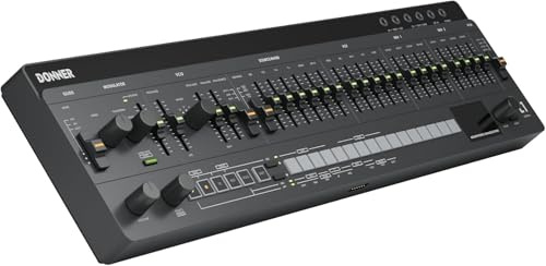 Donner ESSENTIAL Sintetizador L1 con secuenciador de 64 pasos, sistema modular magnético S2C, sintetizador portátil CV/GATE/SYNC I/O