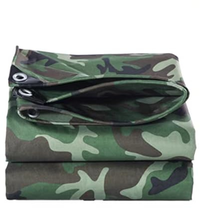 Camouflage Tarpaulin Heavy Duty 450g/m² Tarp Cover Waterproof with Reinforced Grommets, Canvas Tarp Suitable for Dog Shed, Groundsheet, Camping(2x2m)