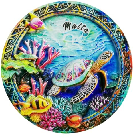 Calamita da frigorifero Malta a forma di tartaruga marina, souvenir turistico, collezione artigianale decorativa