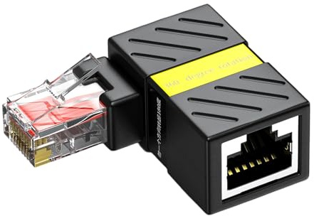 Qsvbeeqj Connecteurs RJ45 à grande vitesse Adaptateurs Ethernet RJ45 Conception d'angle compatible avec les connecteurs de câble réseau Cat6