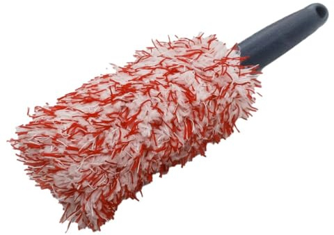 Spazzola per la pulizia di cerchioni e pneumatici di veicoli con setole in microfibra e manico antiscivolo per un maggiore controllo e durata