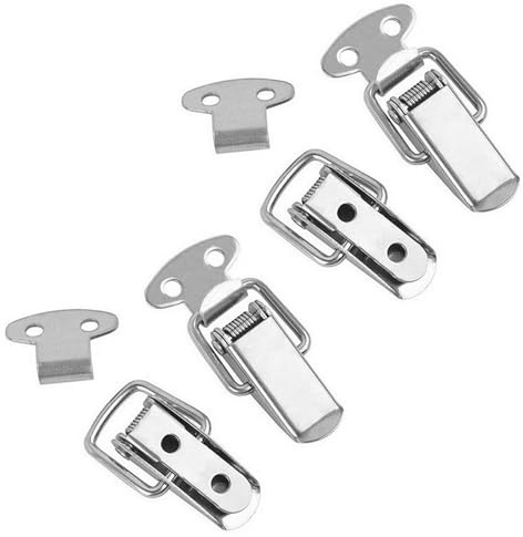 Stainless Steel Tension Clasp 4 Pcs Vintage Duck-Mouth Buckle Mini Chest Box Gift Suitcase Case Buckles Toggle Hasp Latch Catch Clamp Stainless Steel