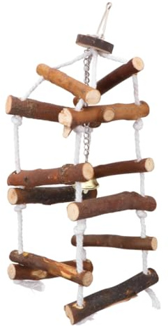 Hängeschaukel Papageienspielzeug Dreilagig mit Glocke | Vogel Spielzeug Wellensittiche, Baumwollseil und Metallschnalle, für Käfig und Balkon