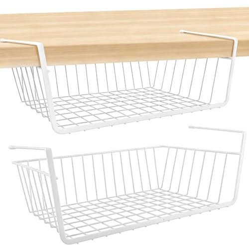 CYEER 2 Stück Hängekorb Regal (Weiß, 28 CM)