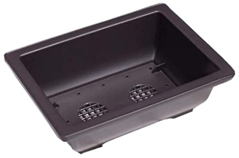BEAHING Vaso per addestramento bonsai - Contenitore rettangolare quadrato nero in plastica 26x19x8, 5 cm per piante