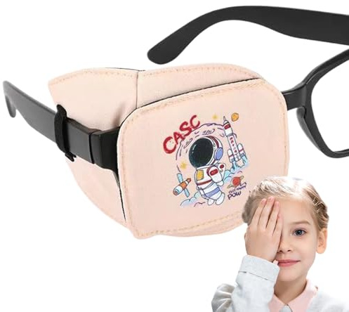 Eye Patch for Glasses for Children – Cotton Fabric, Cover, Adjustable Strap, Support for đe Shield Comfortable, Support d´e Frame | Help Glasses for Children Used pa