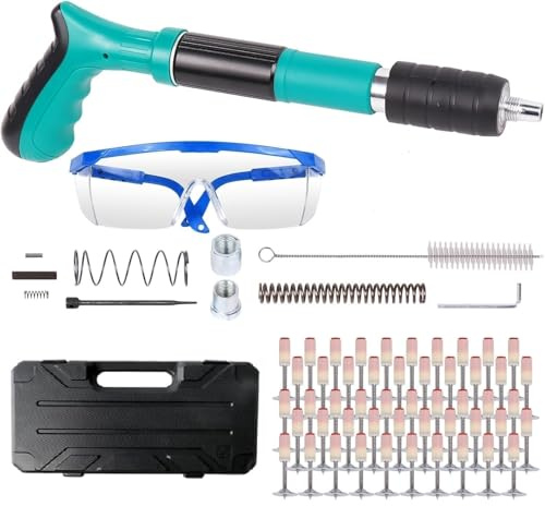 EZECART Manual Impact Nail Gun with 100 Nails – Adjustable Force Handheld Concrete Nail Gun, Heavy Duty Manual Fixing Tool for Brick, Steel & Wood
