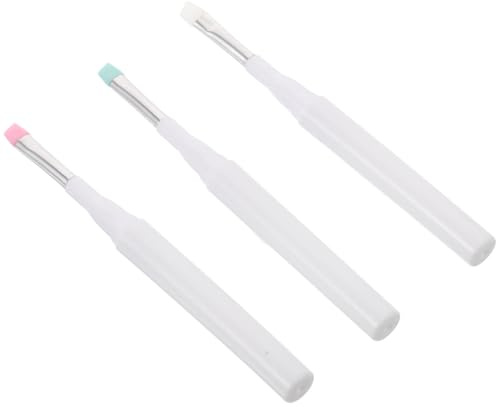 VILLCASE 3pcs Precision Silicone Eyeshadow Brush with Dust Cap for Eye Makeup Gentle on Skin Portable Travel-friendly