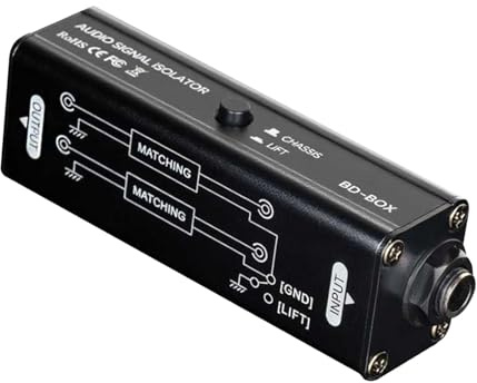 ZASCHMOY 6.35mm Ground Loop Noise Isolator - Sign Noise Filter for Microphone & Sound System - Eliminate Ground Loop Hum for Clear Experience