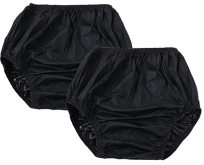 2st Vuxna plastbyxor for inkontinens, Pull-On vuxen blöjöverdrag Vattentäta plastbyxor Vuxna Tvättbara blöjöverdrag Återanvändbara for kvinnor män(Black,X-Large)