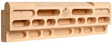 Clevo Hangboard Plus – Kletterboard aus Buchenholz für Fingerkrafttraining, 60 cm Trainingsboard mit 3 Griffreihen, Fingerboard für Anfänger & Fortgeschrittene, inkl. Montagematerial