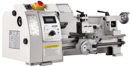 PEIXU Mini tornio per metallo 600 W, 8 ''x14'', velocità variabile fino a 2250 giri/min, macchina tornio per lavoro e taglio dei metalli, uso professionale e domestico