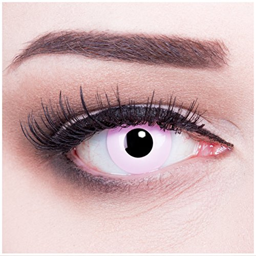 Farbige Funnylens - Meralens Crazy Pink rosa - pink - hellrosa Kontaktlinsen mit gratis Behälter und 60ml Pflegemittel Topqualität zu Karneval und Halloween und Anime Gothik Manga Cosplay Events.