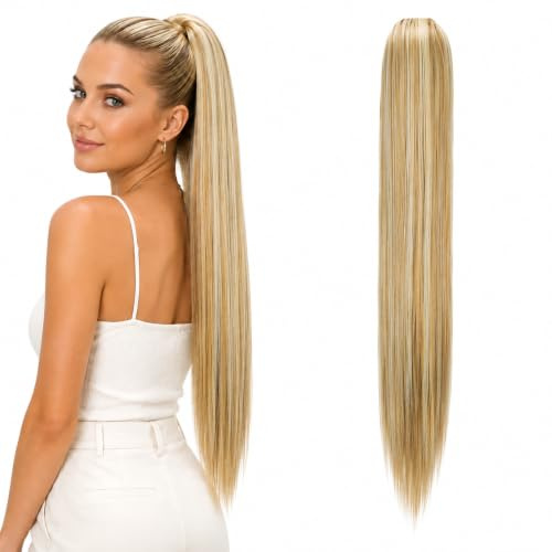 CAISHA 65cm Haarteil Pferdeschwanz Kordelverschluss Blond Mix PH615
