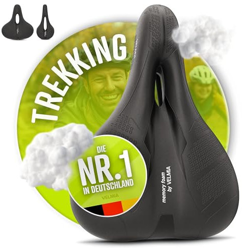 VELMIA Fahrradsattel maximaler Fahrkomfort Dank ergonomischen [3-Zonen-Konzept] und ShockAbsorb Federung I fahrradsattel Herren und fahrradsattel Damen, Fahrrad, Gravel Bike, MTB, e Mountainbike