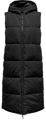 ONLY kvinnlig väst quiltad lång, Schwarz, M