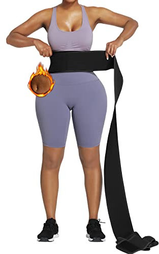 FeelinGirl Snatch Me Up Bandage Bauchwickel Taillentrainer für Frauen Neopren Sauna Schweiß Trimmer Gürtel Schwarz, schwarz, Einheitsgröße