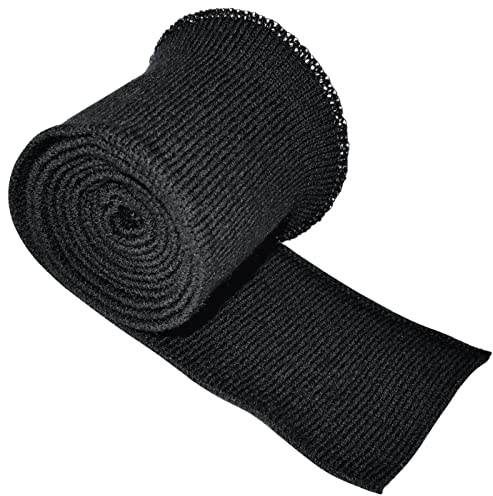 AERZETIX - C56574 - Tela/banda elástica 130x6.5cm - para canalé, puños, bajo de ropa, dobladillo, escote, chaqueta - color negro - 100% acrílico - decoración proyectos creativos costura